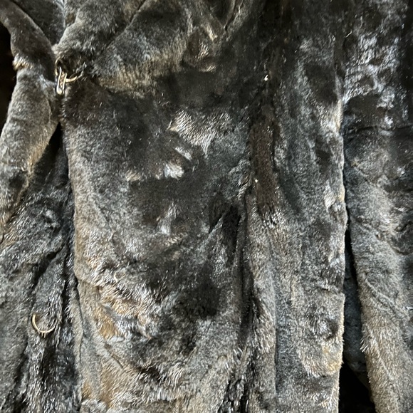 Neiman Marcus Dark Teddy Jacket with Fur Trim - Picture 4 of 6